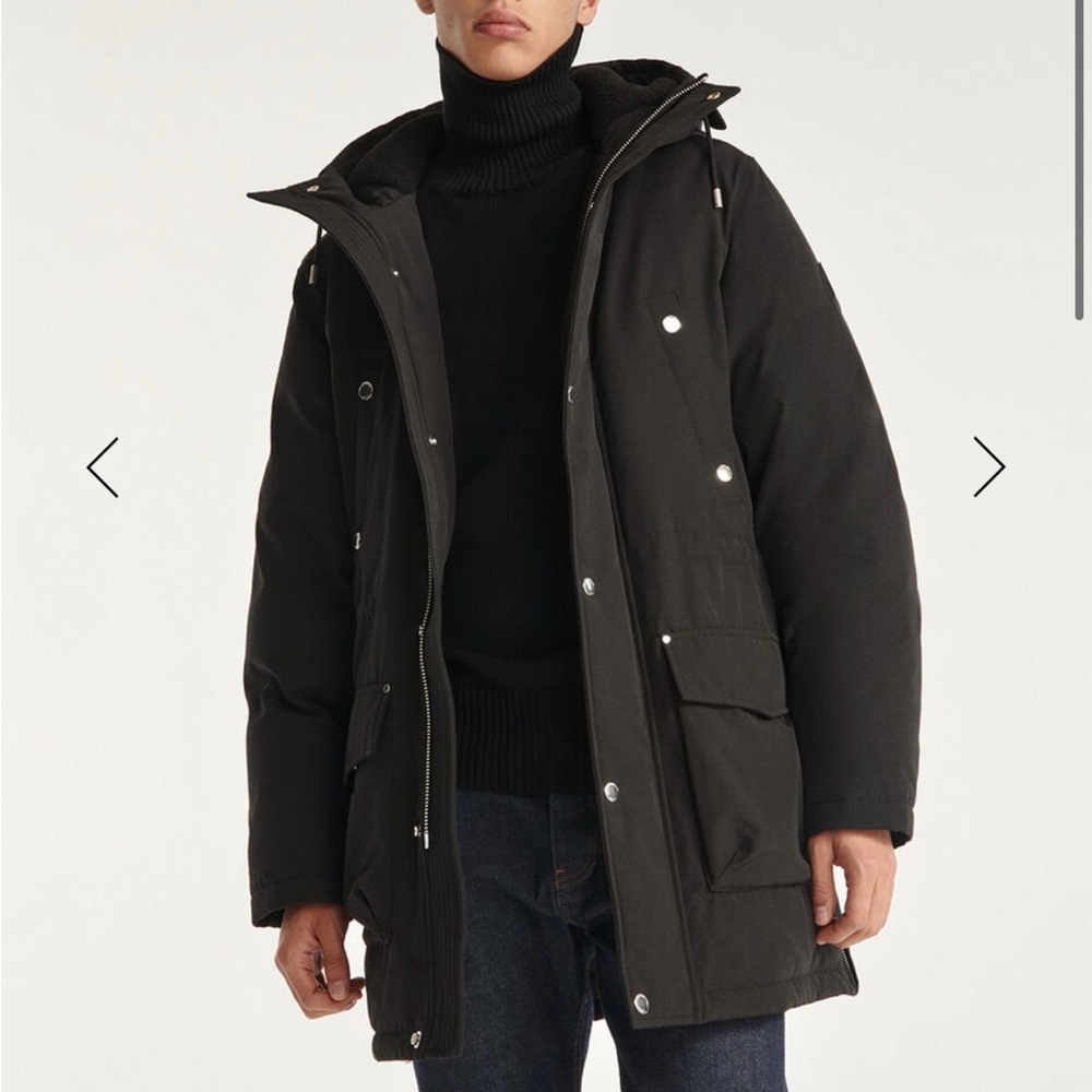 THE KOOPLES HOODED BLACK PARKA